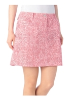 ストライプ×ボタニカル柄ショートスカート/レッド(162)