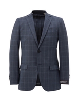 チェックドレスジャケット/ブルー系(394)