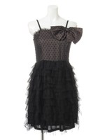 ドット×チュールティアードＯＰ/ブラック