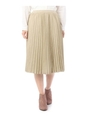 フェイクスエードプリーツスカート/ライトベージュ(051)