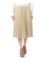 フェイクスエードプリーツスカート/ライトベージュ(051)