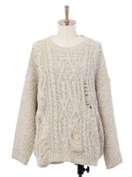 ブロークンニットプルオーバー/アイボリー