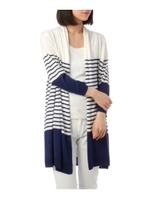 ボーダーロングカーディガン/ブラック(319)