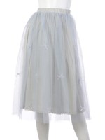 リボンいっぱいチュールスカート/ライトブルー