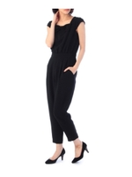 リボンつきハイウエストオールインワン/ブラック(019)