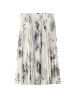 【数量限定】ドローイング柄プリーツスカート/オフホワイト(103)