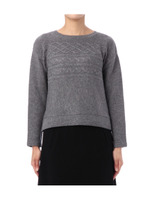 アラン編みドロップショルダーニット/オレンジ(067)