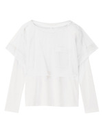 オーガンジーカットソー+ロングTシャツSET/ピンク系(070)