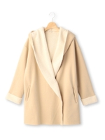 カットボンディングボアビッグフードコート/ベージュ(052)