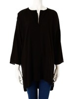 シンプルチュニックシャツワンピース/ブラック