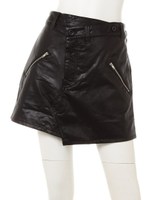 ジップ付キフェイクスカパン/ブラック