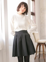 スカラップ刺繍スカート/カーキグリーン