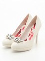 ビジューパーツパンプス/WHT