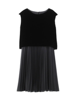 ベロア&プリーツワンピース/ベビーピンク(071)