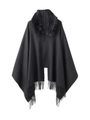 ラビットファーフリンジポンチョ/ブラック(019)