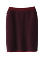 [L]ウール混ウエストゴムタイトスカート/レッド系(464)