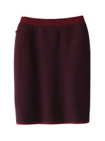 [L]ウール混ウエストゴムタイトスカート/レッド系(464)