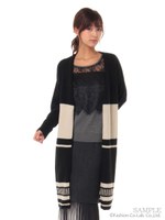 border long cardigan/ブラック
