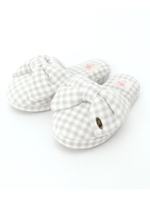 narue(ナルエー) ギンガムフリース ルームスリッパ/ライトブルー(191)