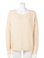 【Casual】ストレッチカラープレーンニット/カーキ