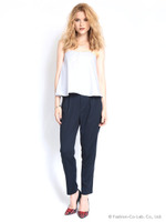 【OU】ベーシックテーパードパンツ/BEIGE