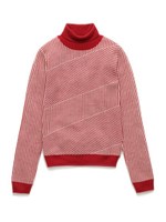 シンプルハイネックトップス/RED