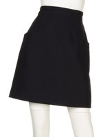 チェストウール台形スカート/ネイビー