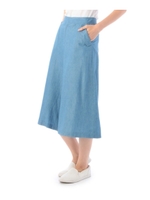 デニムクロップドガウチョパンツ/ブルー(092)