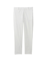 ナローストライプ九分丈テーパードパンツ/オフホワイト(303)