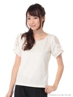 フリル袖プルオーバー/シロ