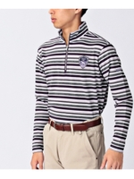 マルチボーダーハーフジッププルオーバー/ワインレッド(963)