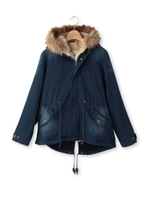 ライナー付きショートモッズコート/ブルー(992)