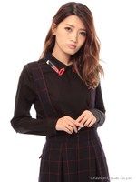 リップカラーシャツ/ブラック