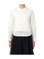 レイヤード風レースブラウス/ホワイト(401)