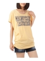 刺しゅうロゴドルマンTシャツ/イエロー(032)
