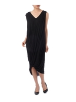 裾ドレープワンピース/ブラック(019)