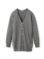 Vネックロングニットカーディガン/キャメル(041)