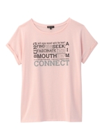 [L]ロゴプリントTシャツ/ライトオレンジ(066)