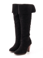 【GDS】 フェイクスエードニーハイブーツ/ブラック