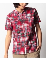 チェックパッチワークシャツ/レッド(262)