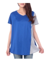 バイアスバイカラーチュニック/ブルー(592)