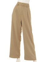 ベルト付ウールハイウエストワイドパンツ/WHITE