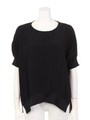 【CASUAL】ルーズイレヘムシフォンTOPS/ブラック