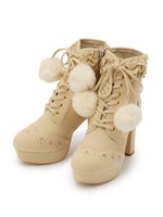 【LIZ LISA】トリプルフリルショートブーツ/アイボリー