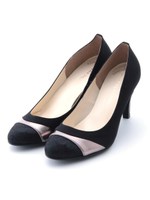 【vanitybeauty】【柔らかSoft Insole】【柔らかソール】レースコンビパンプス/ピンク