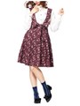 【スキヤキ】アリス学院制服 大きなリボンの物語柄ジャンパースカート：女王さまのためのクローケー/グレー