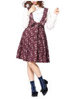 【スキヤキ】アリス学院制服 大きなリボンの物語柄ジャンパースカート：女王さまのためのクローケー/グレー