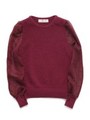 スリーブドットニットプルオーバー/WINE