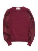 スリーブドットニットプルオーバー/WINE