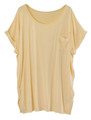 ドレープポケット付カットソー/クリームイエロー